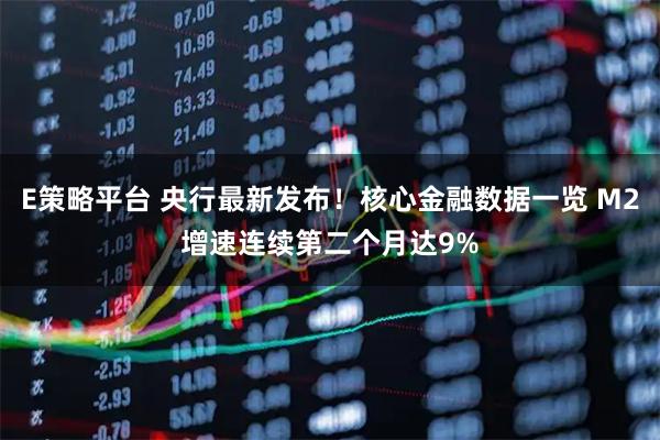 E策略平台 央行最新发布！核心金融数据一览 M2增速连续第二个月达9%