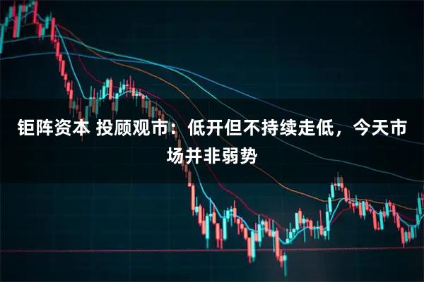 钜阵资本 投顾观市：低开但不持续走低，今天市场并非弱势