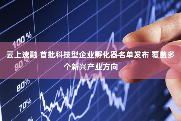 云上速融 首批科技型企业孵化器名单发布 覆盖多个新兴产业方向