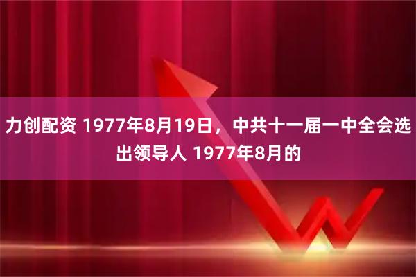 力创配资 1977年8月19日，中共十一届一中全会选出领导人 1977年8月的