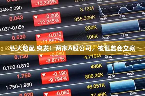 弘大速配 突发！两家A股公司，被证监会立案
